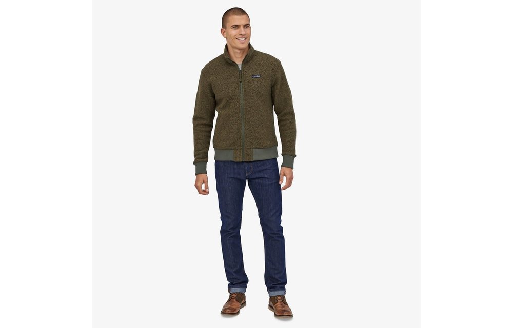 Mens Woolyester Fleece Jacket-Industrial Green