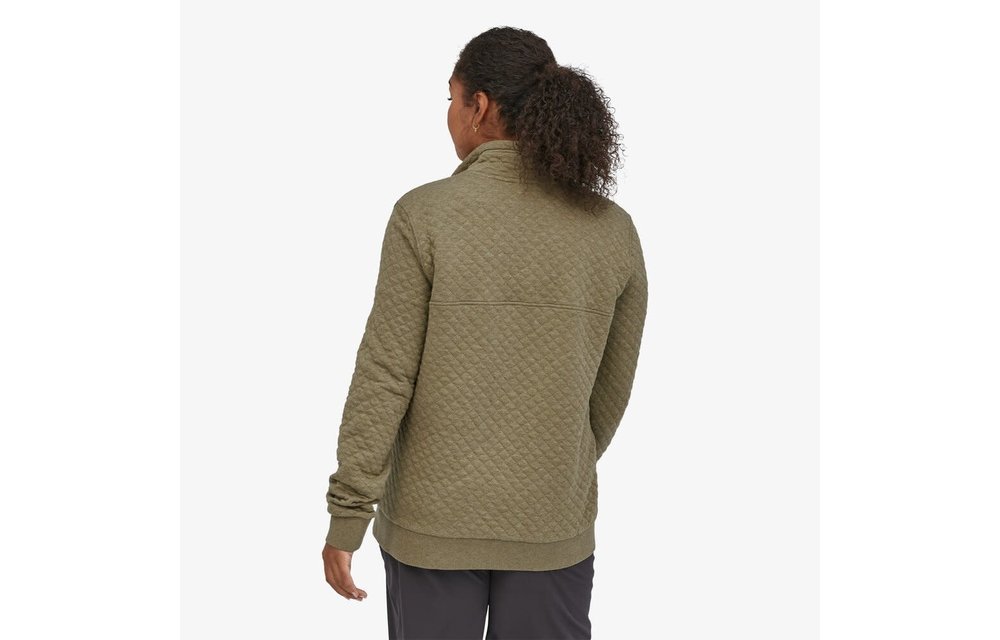 Womens Organic Cotton Quilt Snap-T Pullover - Sage Khaki