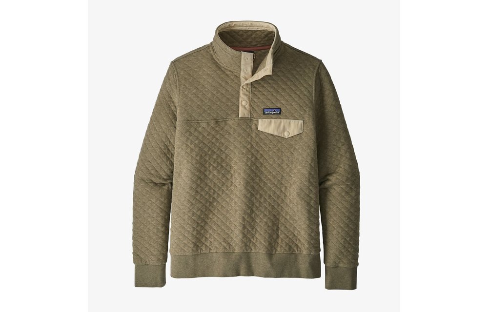 Womens Organic Cotton Quilt Snap-T Pullover - Sage Khaki