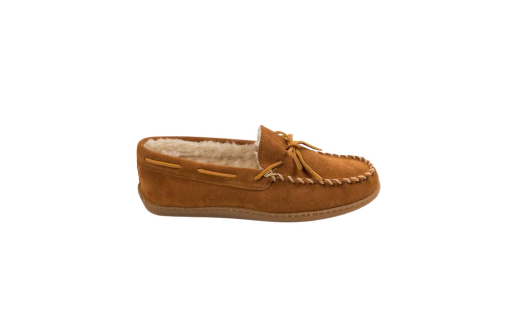 Mens Pile Lined Hardsole Slipper - Brown