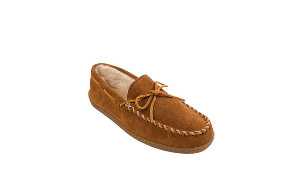 Mens Pile Lined Hardsole Slipper - Brown