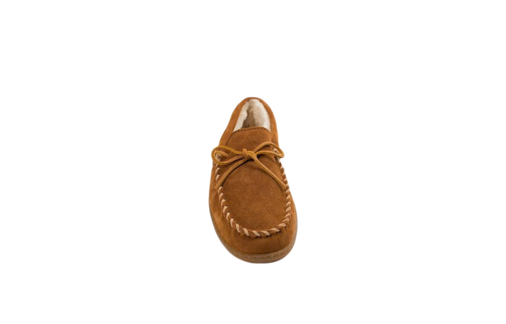 Mens Pile Lined Hardsole Slipper - Brown