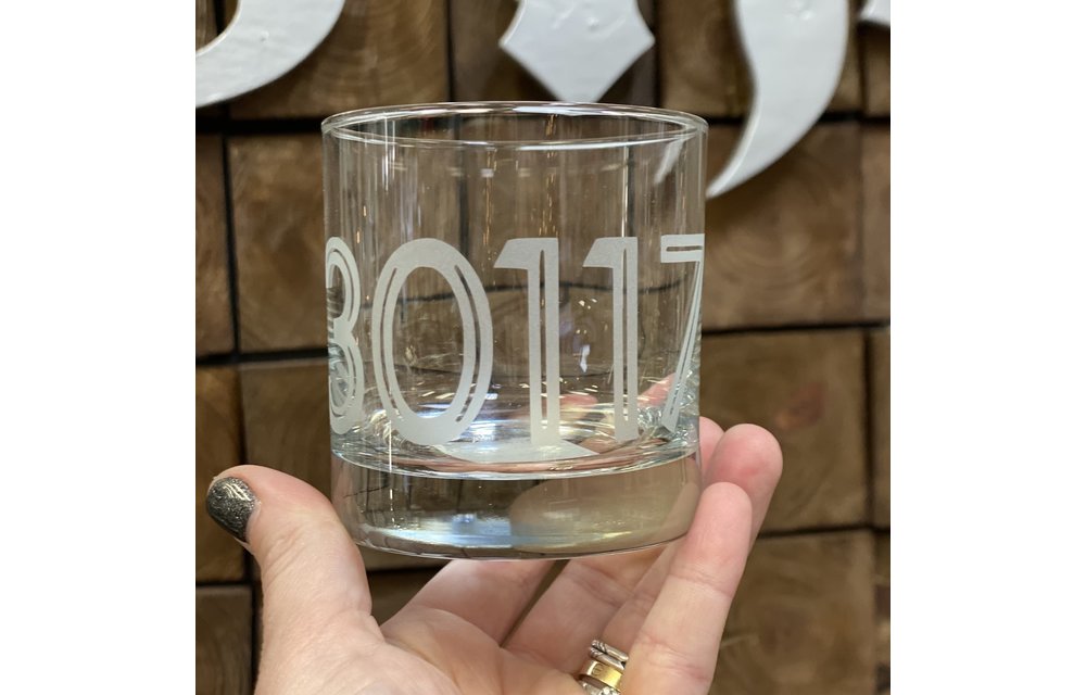 Zip Code Etched Whiskey Glass - 30117