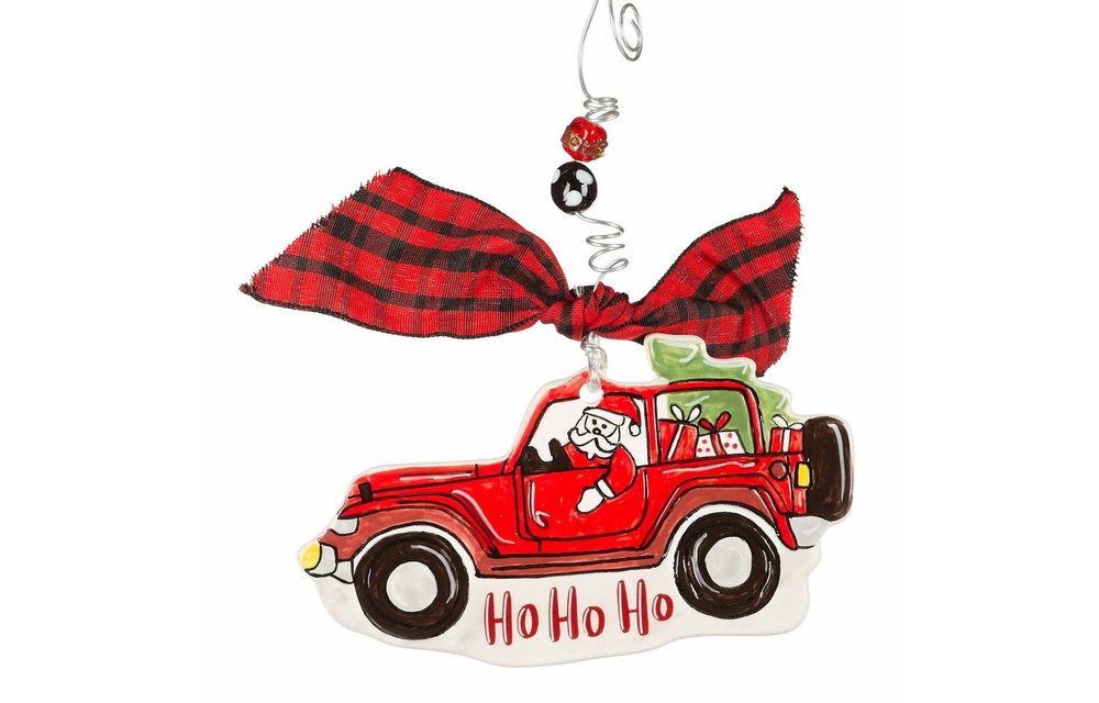 Ho Ho Santa Jeep Ornament