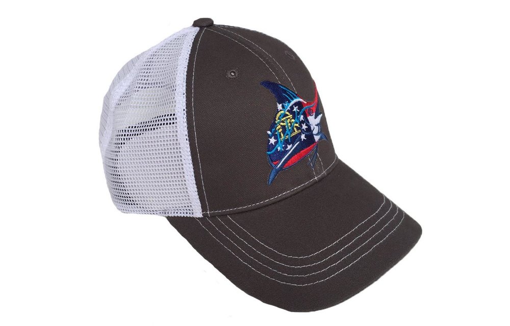 GA Flag Trucker Hat- Graphite/ White