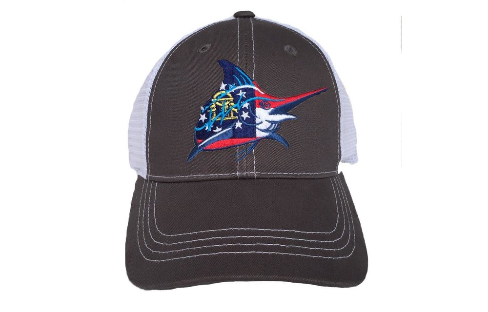 GA Flag Trucker Hat- Graphite/ White