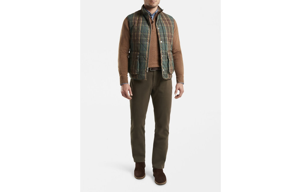 Waxed Cotton Tartan Vest