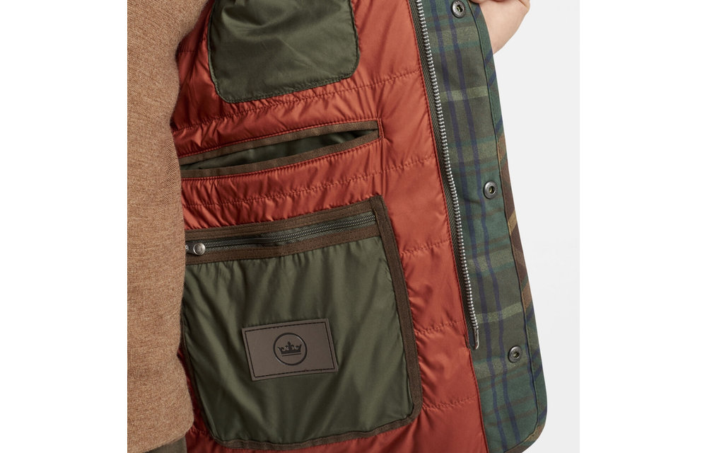 Waxed Cotton Tartan Vest