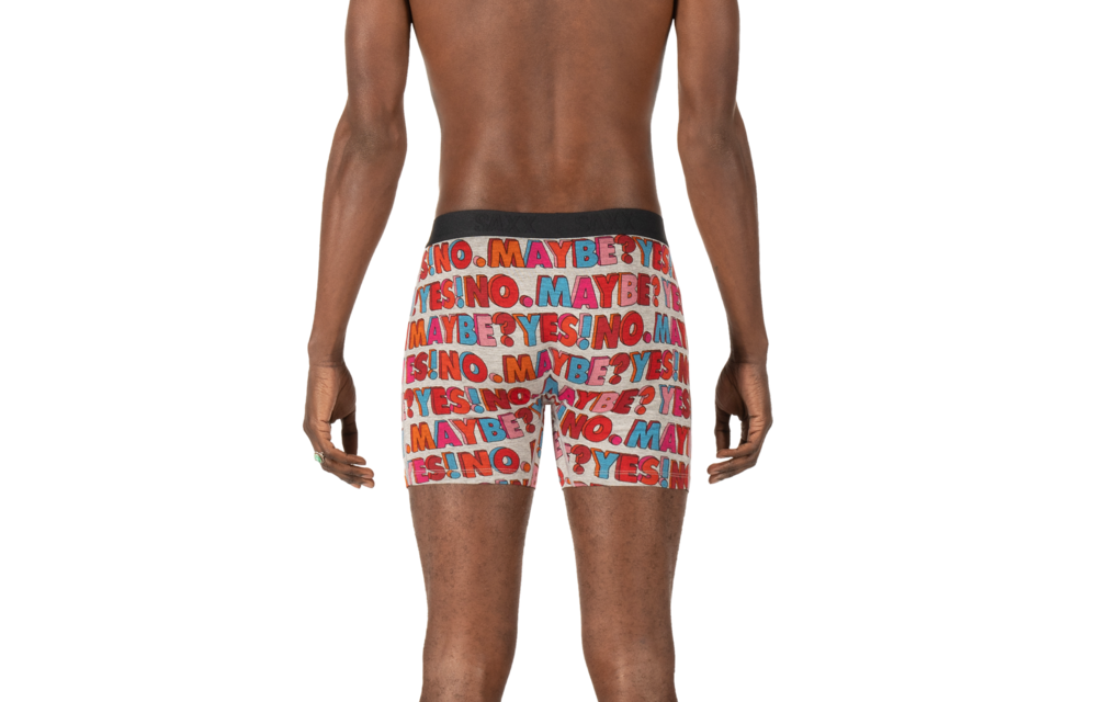 VIBE BOXER BRIEF - GREY YES NO MAYBE