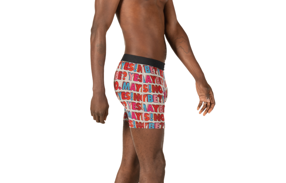 VIBE BOXER BRIEF - GREY YES NO MAYBE
