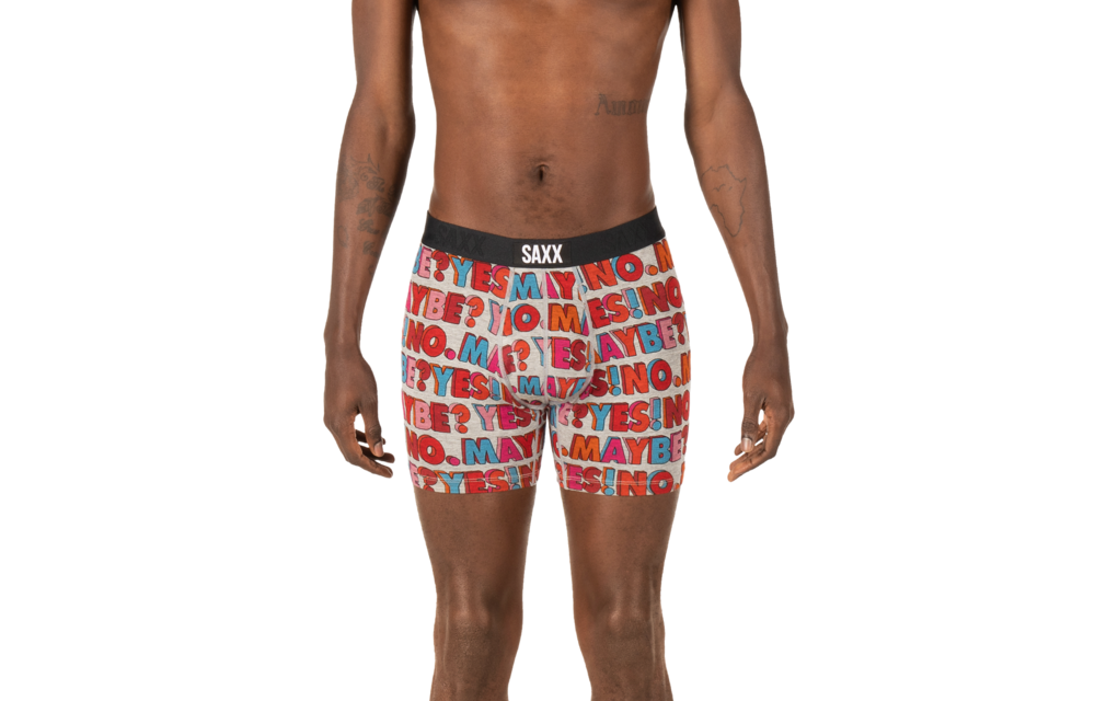 VIBE BOXER BRIEF - GREY YES NO MAYBE