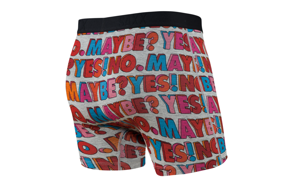 VIBE BOXER BRIEF - GREY YES NO MAYBE