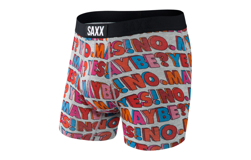 VIBE BOXER BRIEF - GREY YES NO MAYBE