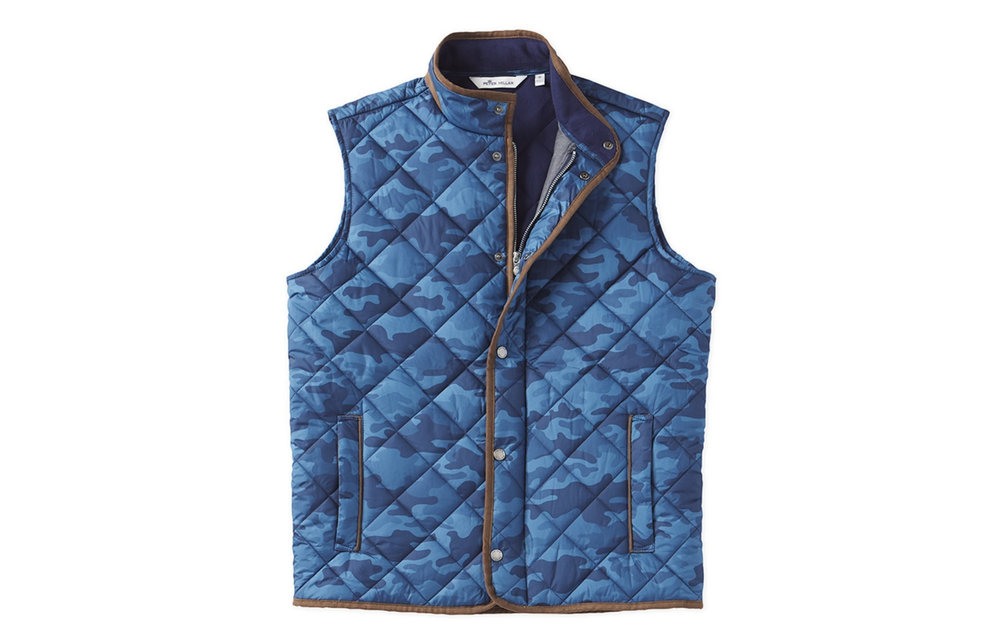 Essex Quilted Travel Vest - Navy Camo