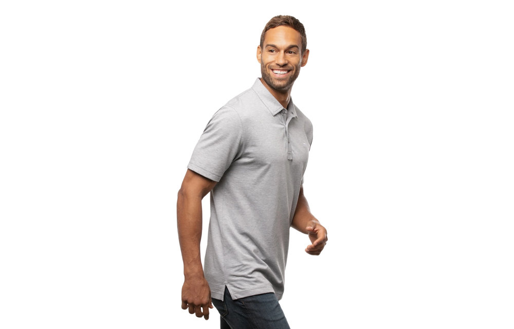 The Zinna Short Sleeve Polo - Heather Grey