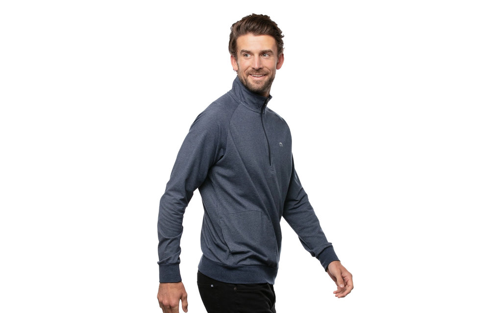 Zachary Pullover 1/4 Zip - Heather Blue Nights
