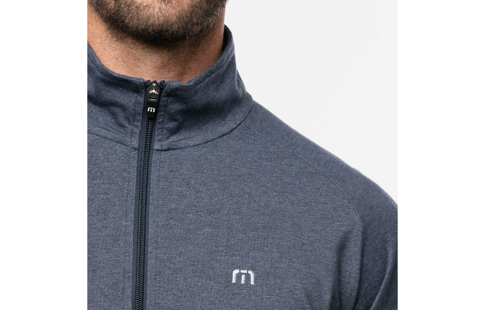 Zachary Pullover 1/4 Zip - Heather Blue Nights