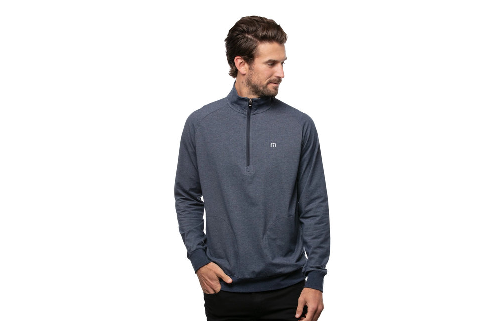 Zachary Pullover 1/4 Zip - Heather Blue Nights