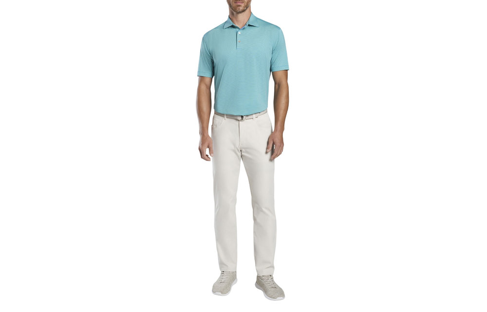 Jubilee Stripe Performance Polo - Blue River/Mint Leaf