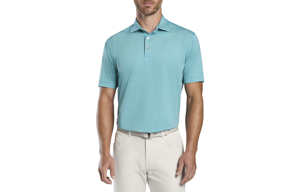 Jubilee Stripe Performance Polo - Blue River/Mint Leaf