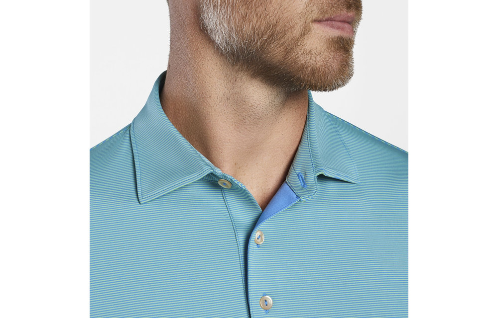 Jubilee Stripe Performance Polo - Blue River/Mint Leaf