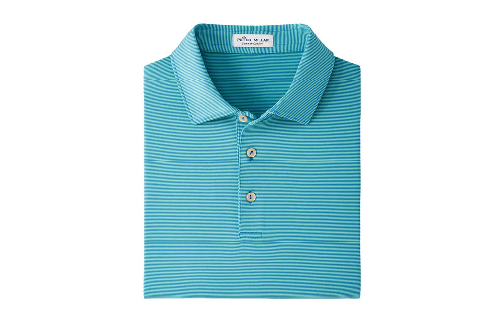 Jubilee Stripe Performance Polo - Blue River/Mint Leaf