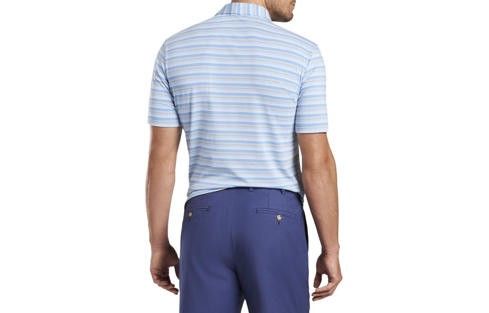 drirelease® Natural Touch Stripe Polo-Coastal Blue