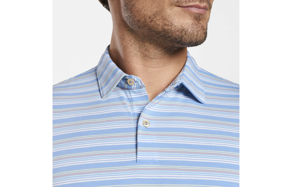 drirelease® Natural Touch Stripe Polo-Coastal Blue
