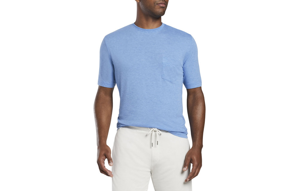 Summer Soft Pocket Tee-Coastal Blue