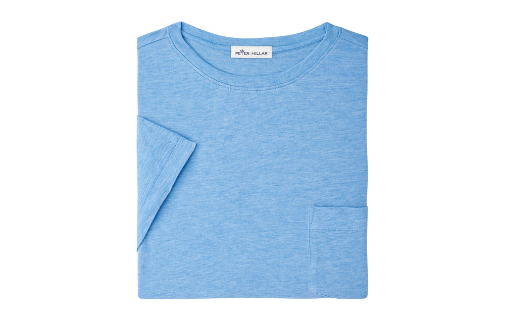 Summer Soft Pocket Tee-Coastal Blue