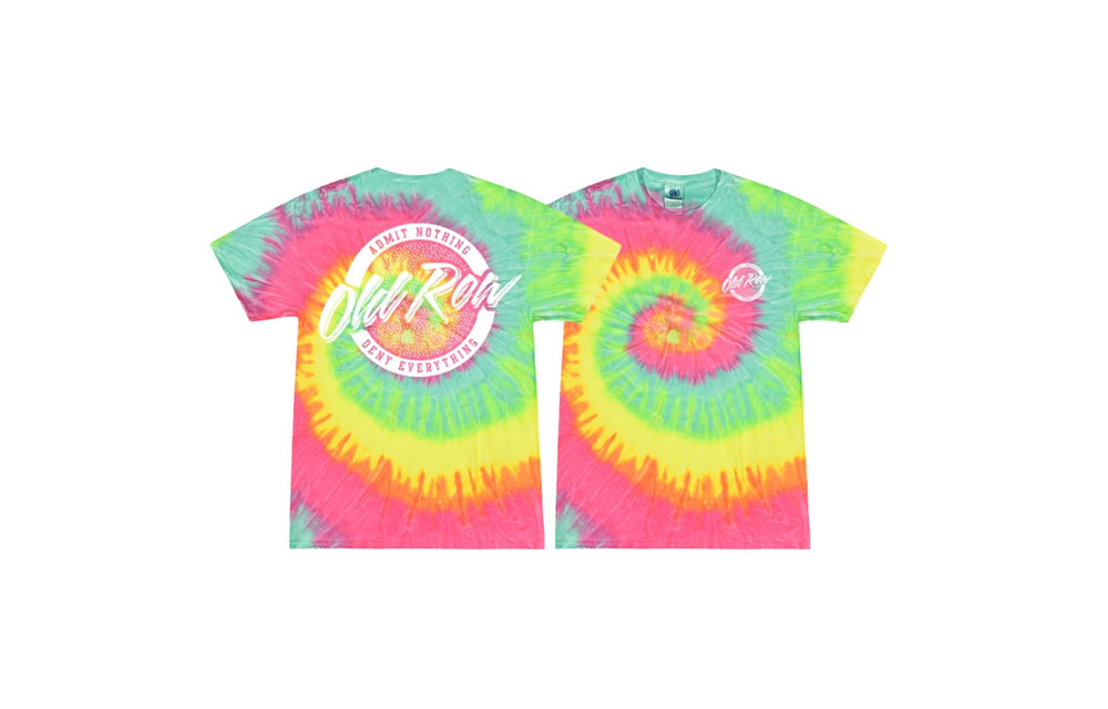 Old Row Circle Logo Tie Dye Short Sleeve T-Shirt - Mint Rainbow