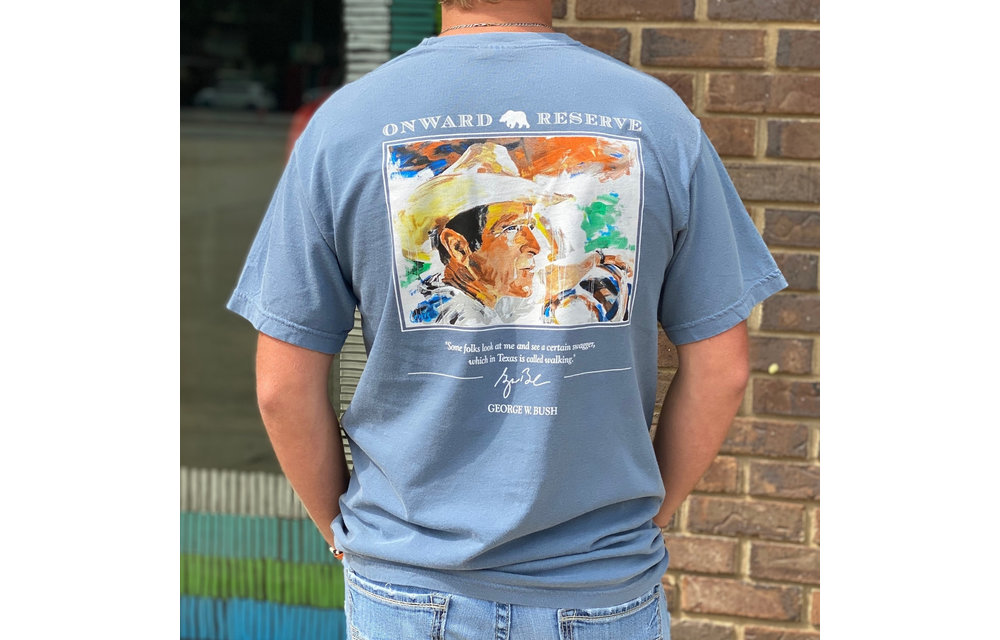 George Walker Bush Short Sleeve T-Shirt (Patrick Lewis)-Blue