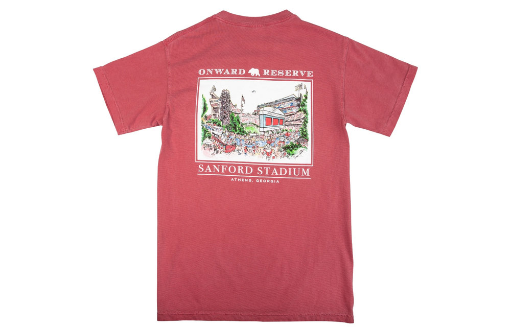 Jamie Calkin Sanford Stadium Short Sleeve T-Shirt-Red