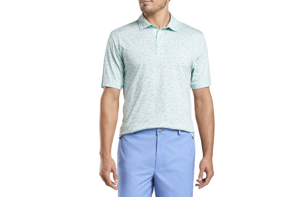 Fish In The Sea Aqua Cotton Polo MS21K84CS EBB Tide