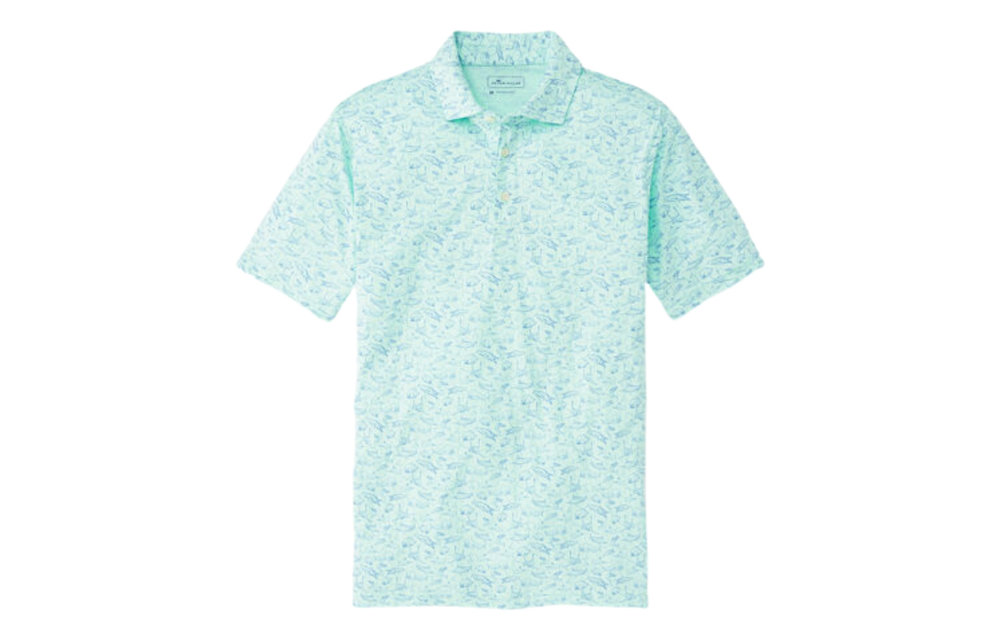 Fish In The Sea Aqua Cotton Polo MS21K84CS EBB Tide