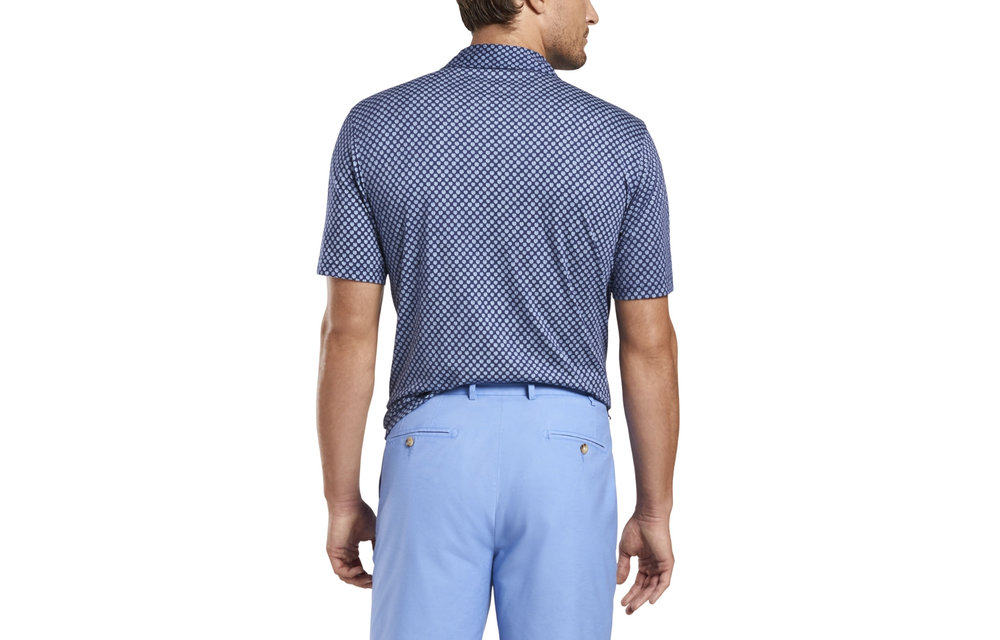 Blue Fronds Aqua Cotton Polo MS21K85CS Atlantic Blue