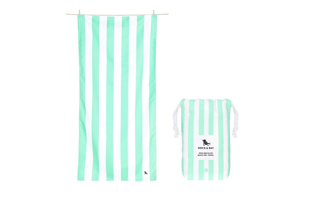 Quick Dry Towels - Striped - Large (63x35") / Narrabeen Green