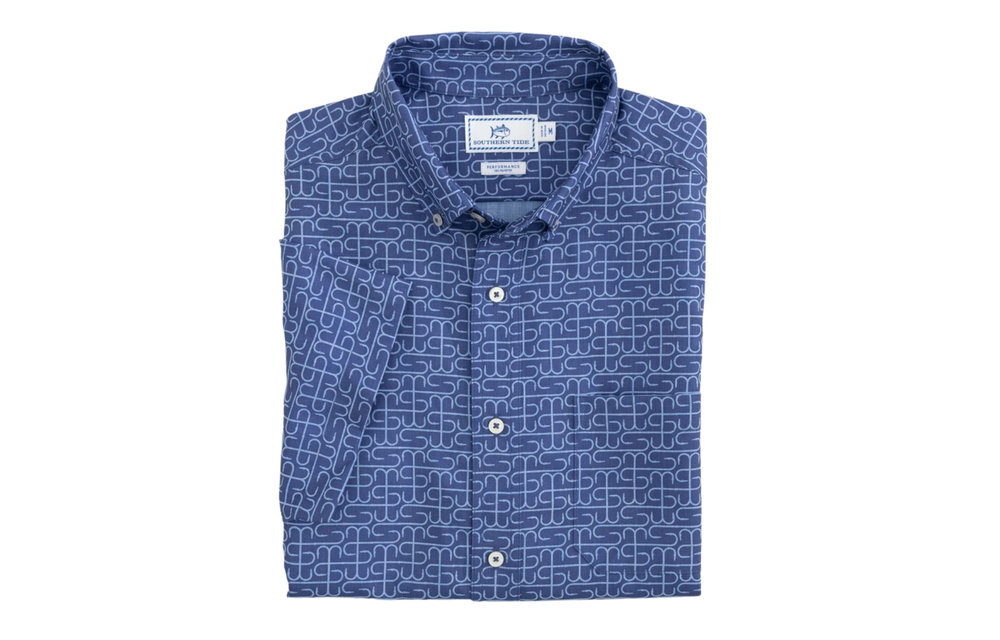 Hook Button Down - Ocean Channel Blue