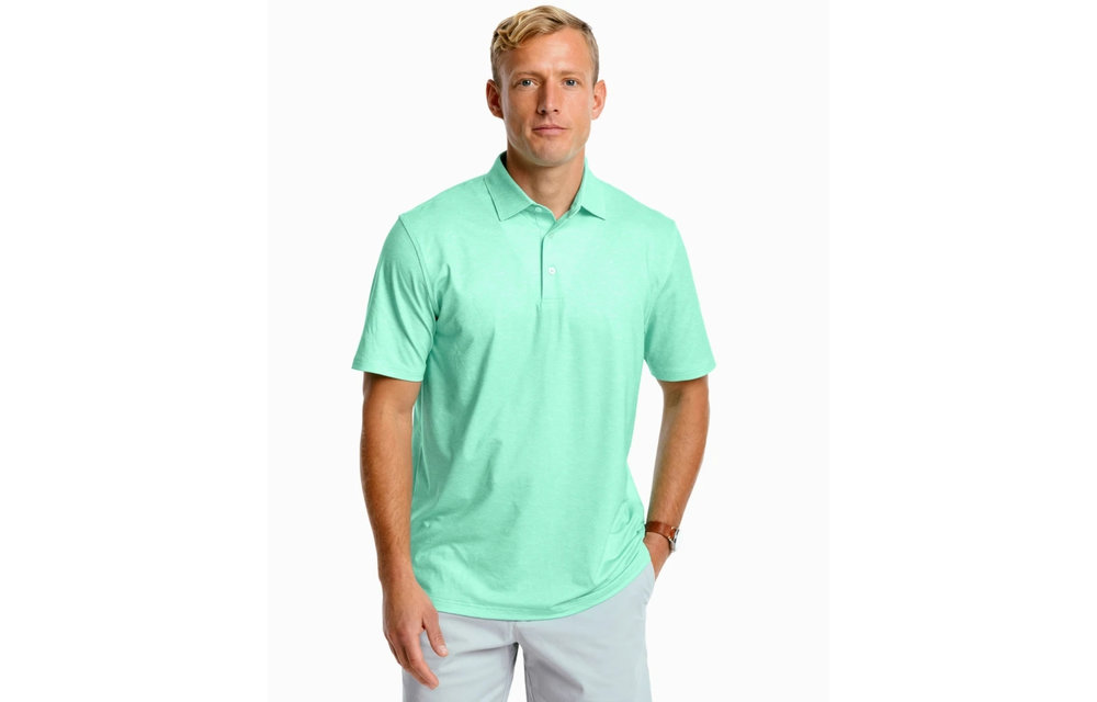 Driver Wave Print Performance Polo- Garden Grove Green