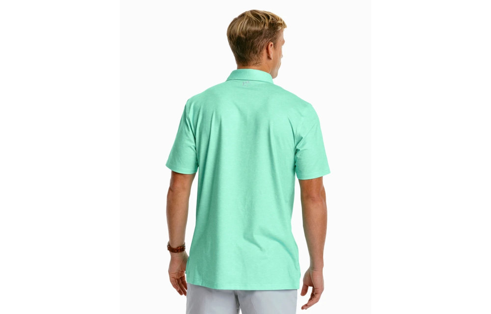 Driver Wave Print Performance Polo- Garden Grove Green