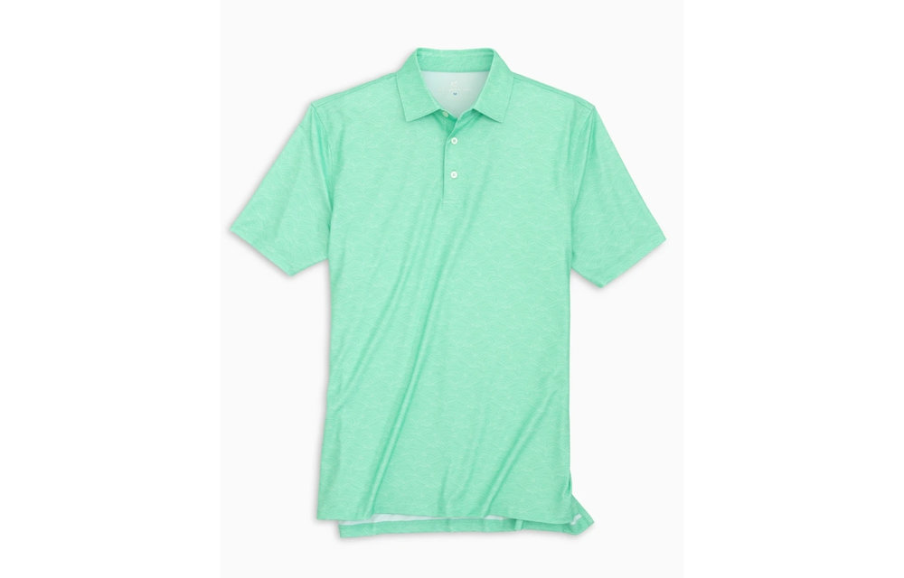 Driver Wave Print Performance Polo- Garden Grove Green