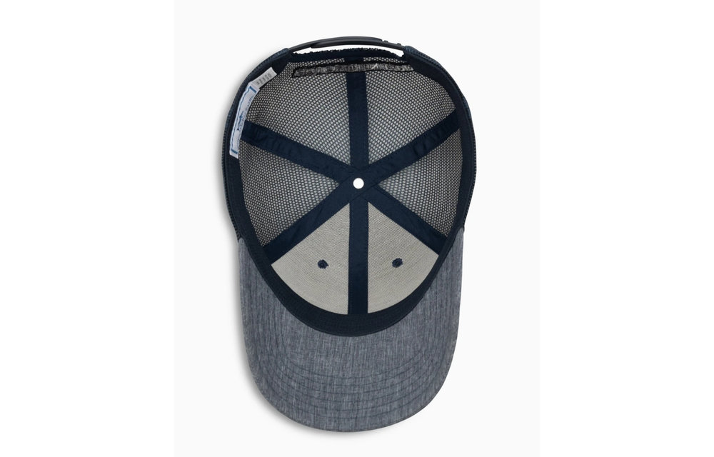 Skipjack Heather Performance Trucker Hat-Navy