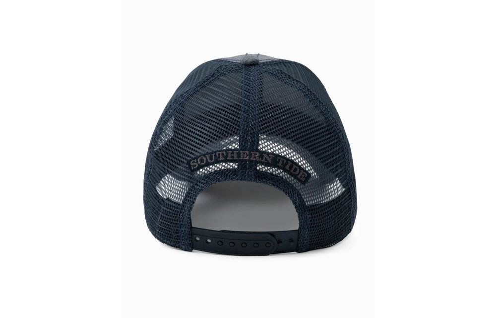 Skipjack Heather Performance Trucker Hat-Navy