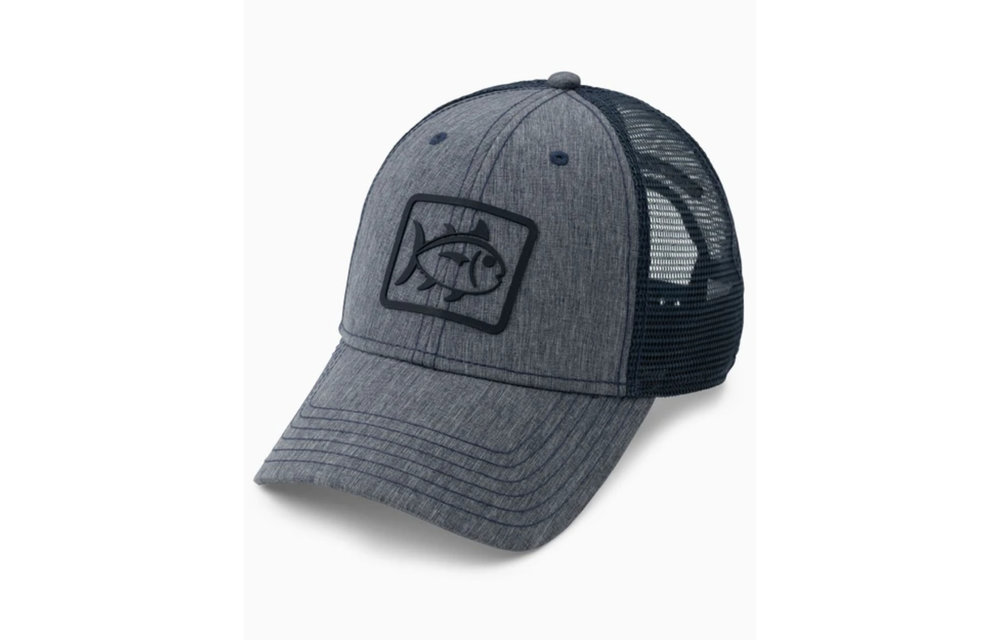 Skipjack Heather Performance Trucker Hat-Navy