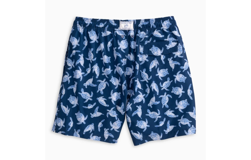 Sea Turtle Swim Trunk- Blue Cove