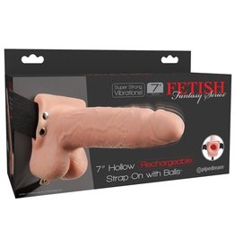 Pipedream Fetish Fantasy Series 7" Hollow Rechargeable Strap-on with Balls