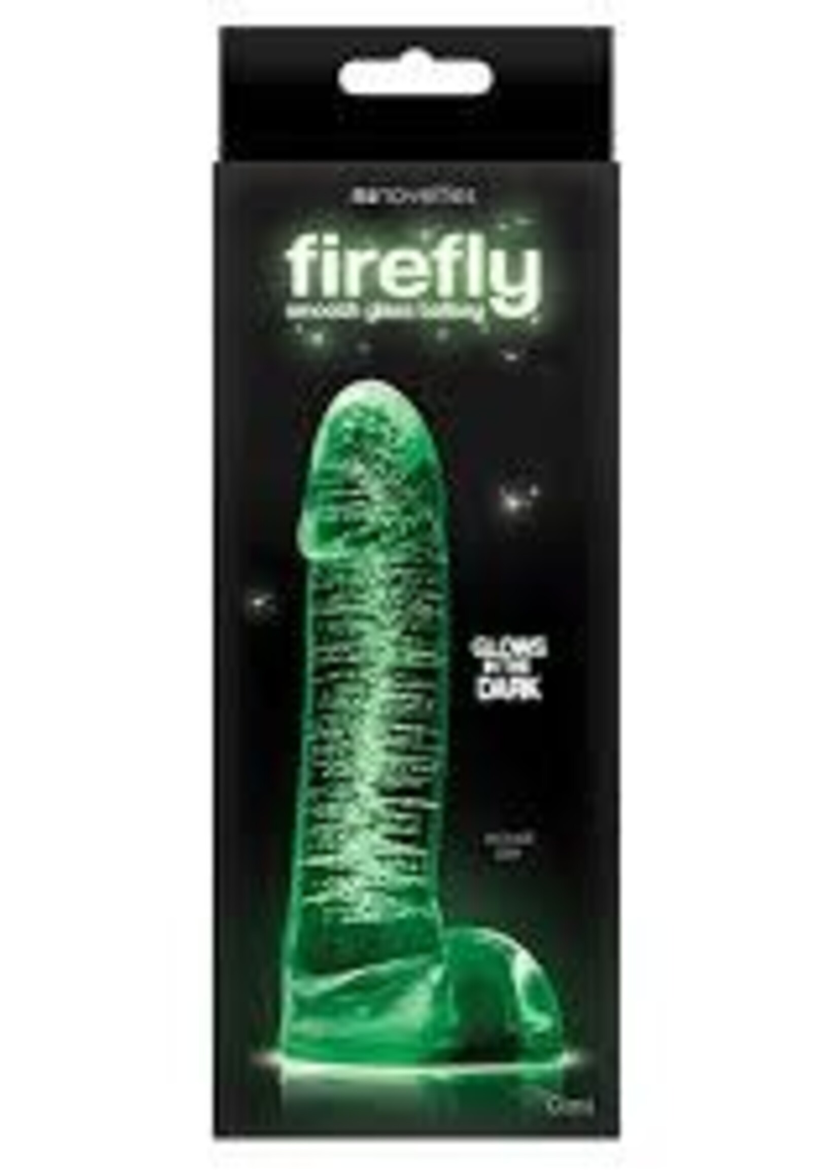 NS Novelties Firefly - Smooth Glass Ballsy Dildo - Glow in the Dark