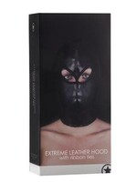 Ouch! Extreme Leather Hood with Ribbon Ties