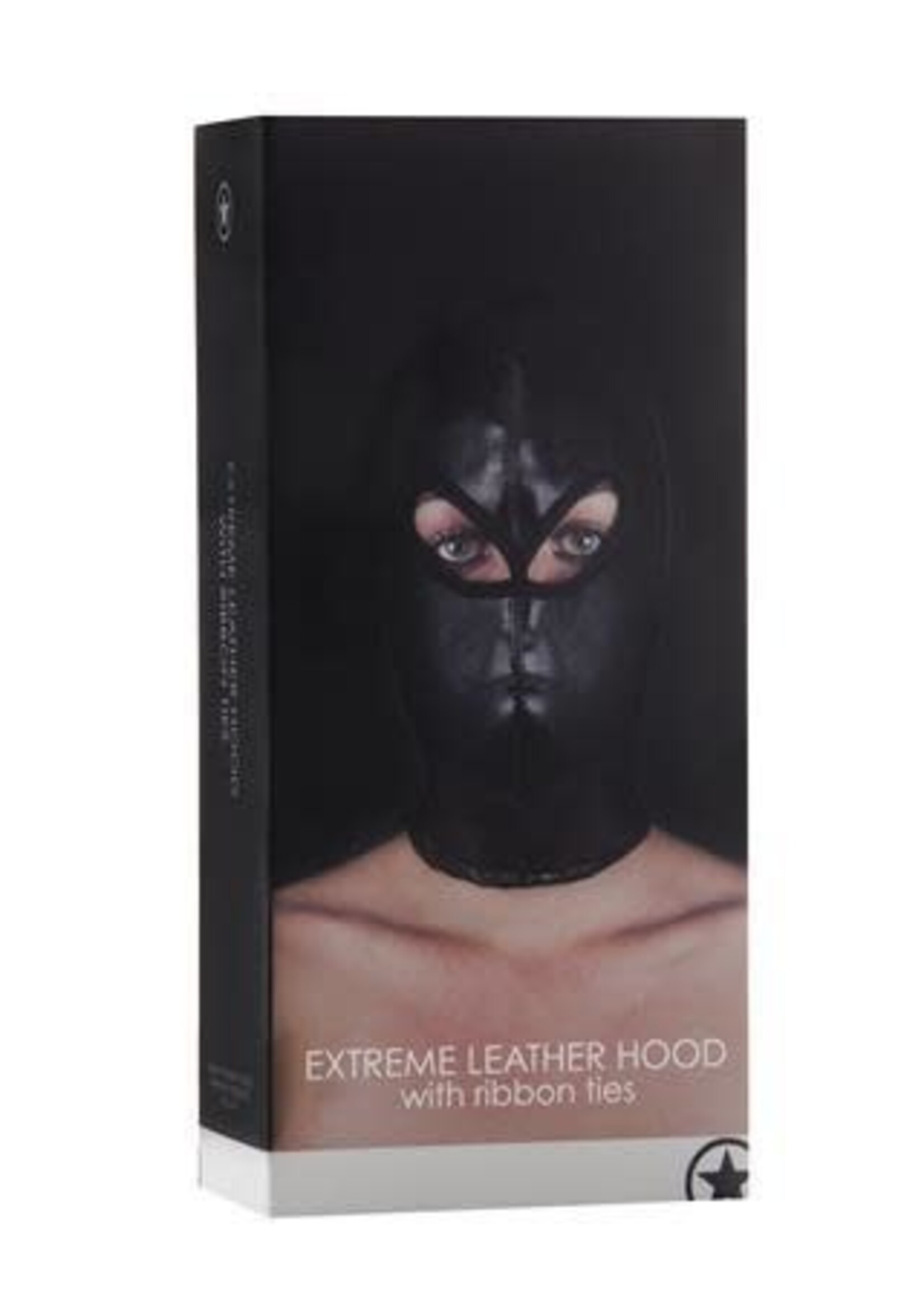 Ouch! Extreme Leather Hood with Ribbon Ties