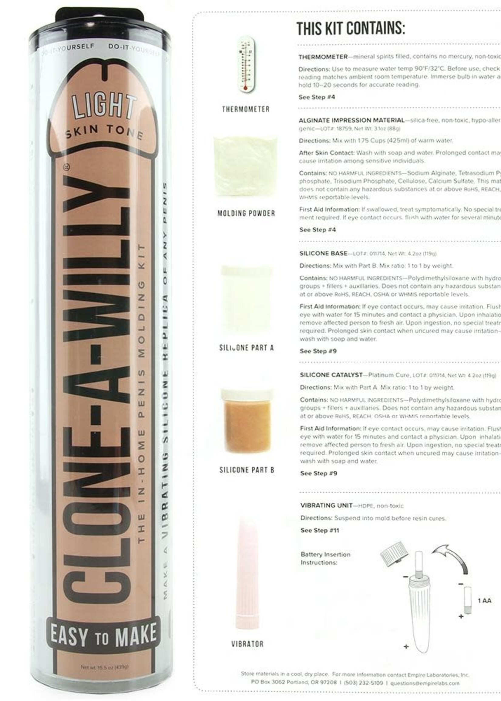 Empire Labs Clone-A-Willy - Vibrator Kit in Light
